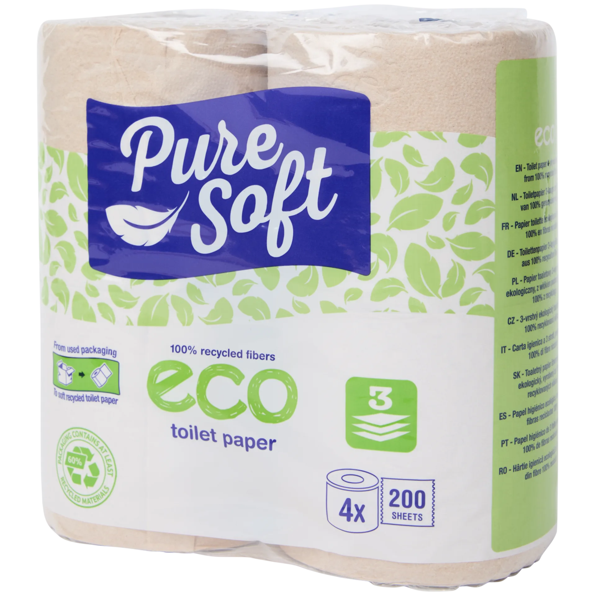 ShopyInk Toiletpapier recyclé Pure Soft Eco – 4 rouleaux