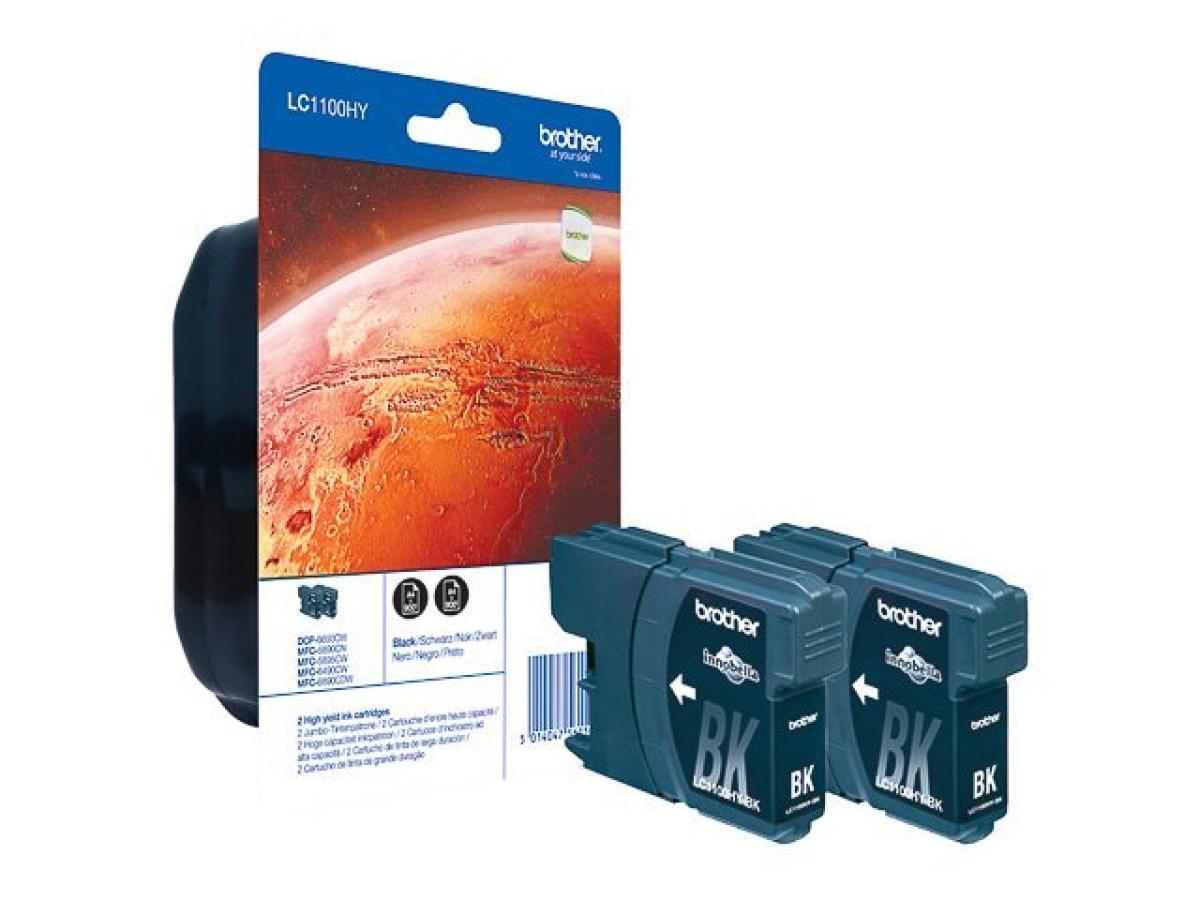 Brother LC-1100 Zwart – Brother LC-1100 (LC-1100BKBP2) – Inktcartridge Zwart Origineel – ShopyInk
