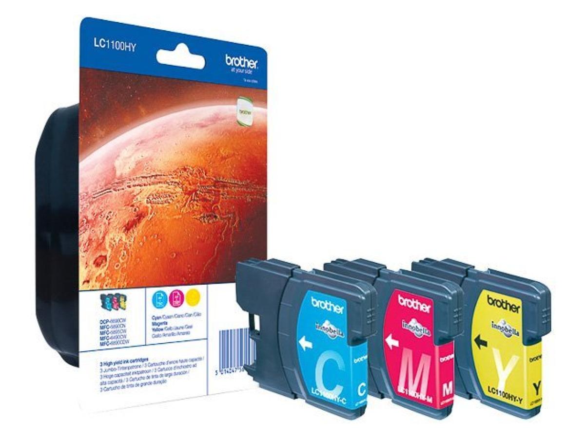 Brother LC-1100 Kleur – Brother LC-1100 (LC-1100RBWBP) – Inktcartridge Kleur Origineel – ShopyInk