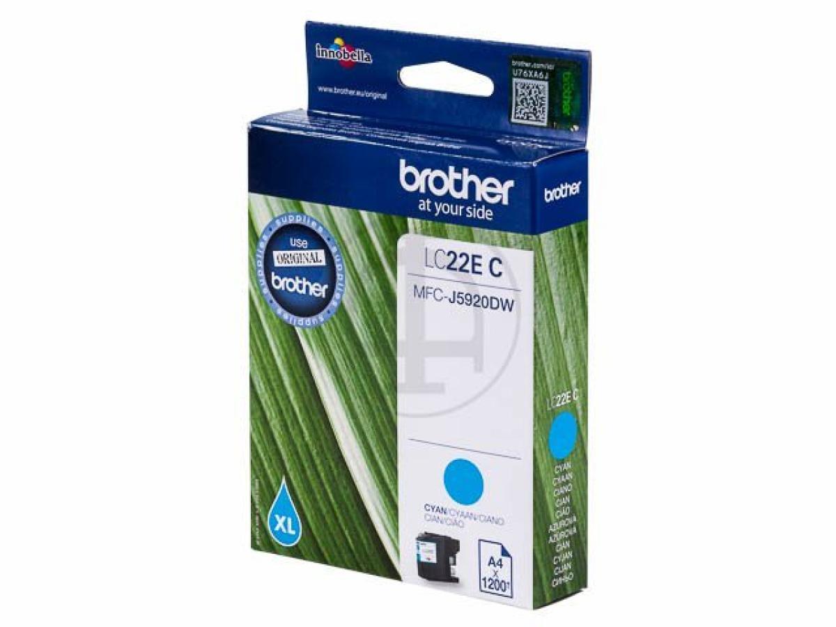 Brother LC-22 Cyaan – Brother LC-22E (LC-22EC) – Inktcartridge Cyaan Origineel – ShopyInk België
