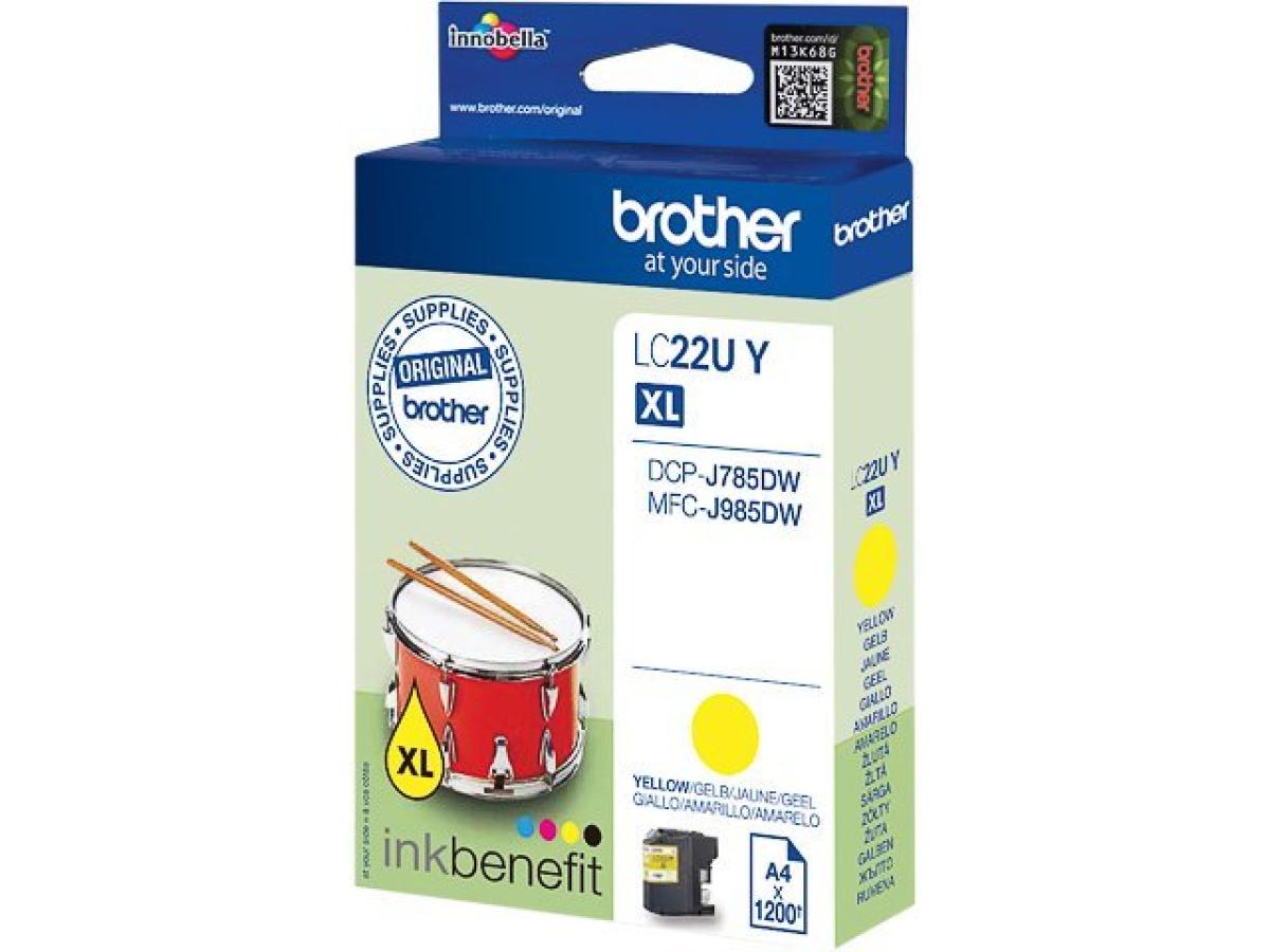 Brother LC-22 Geel – Brother LC-22U (LC-22UY XL) – Inktcartridge Geel Origineel – ShopyInk België
