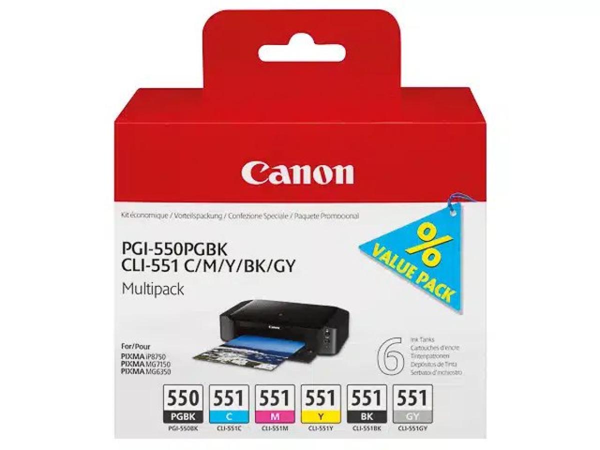 Canon PGI-550 Pack – Canon CLI-551 (CLI-551 C/M/Y/BK/GY) – Inktcartridge Pack Origineel – ShopyInk België