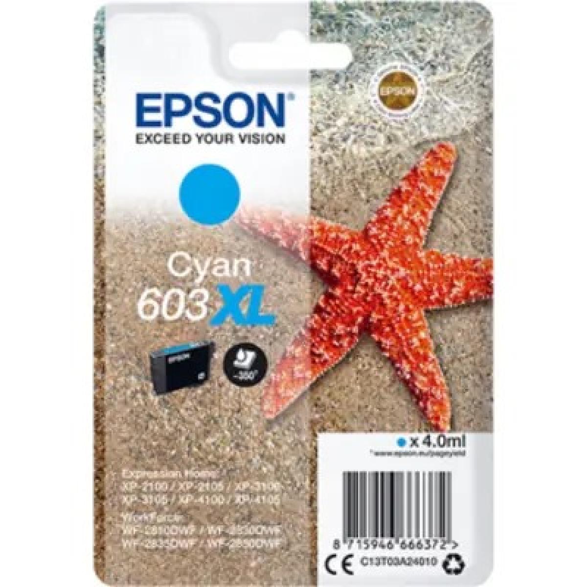 Epson 603 Cyaan – Epson 603 XL (C13T03A24010) – Inktcartridge Cyaan Origineel – ShopyInk België