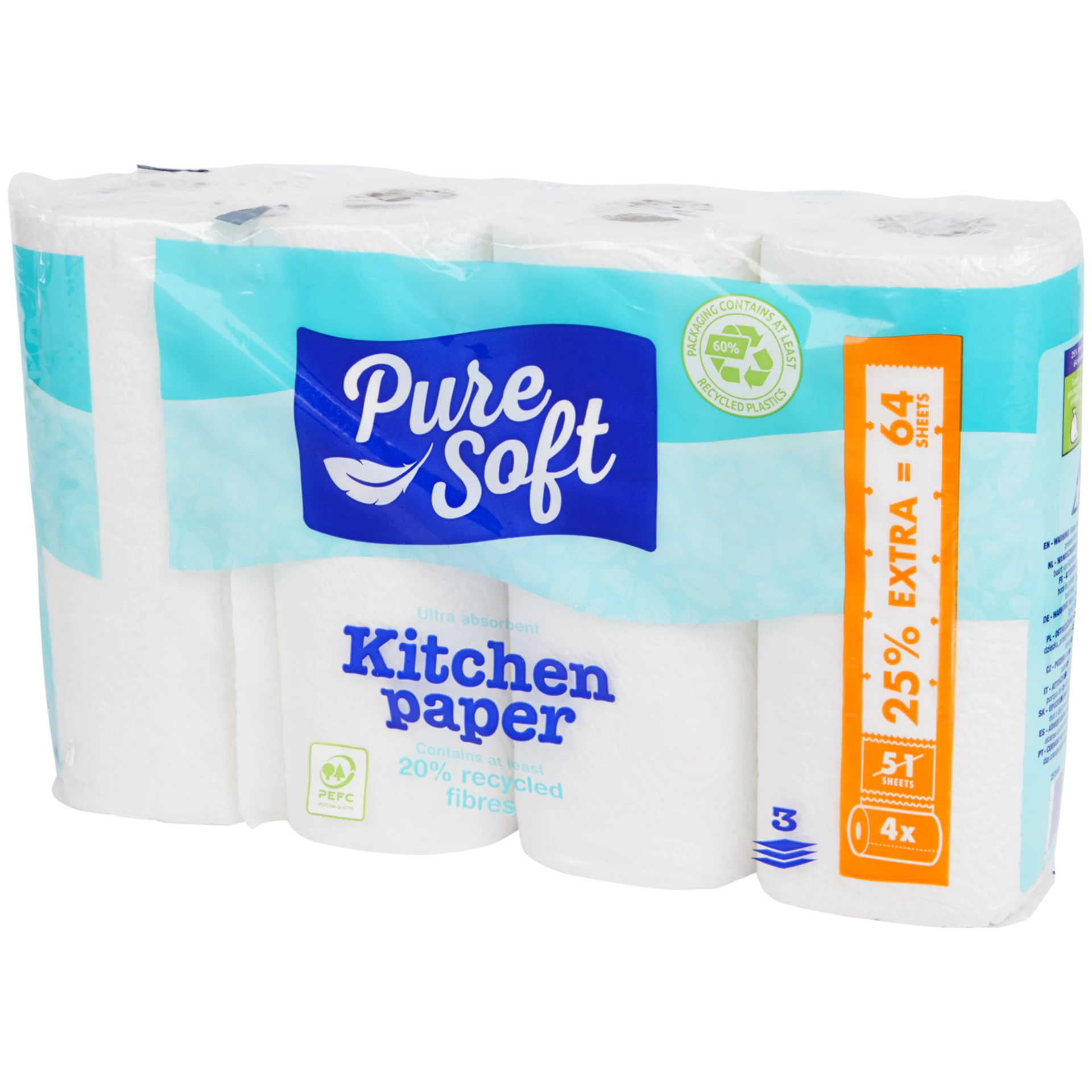 ShopyInk Keukenrol Pure Soft – 4 rouleaux