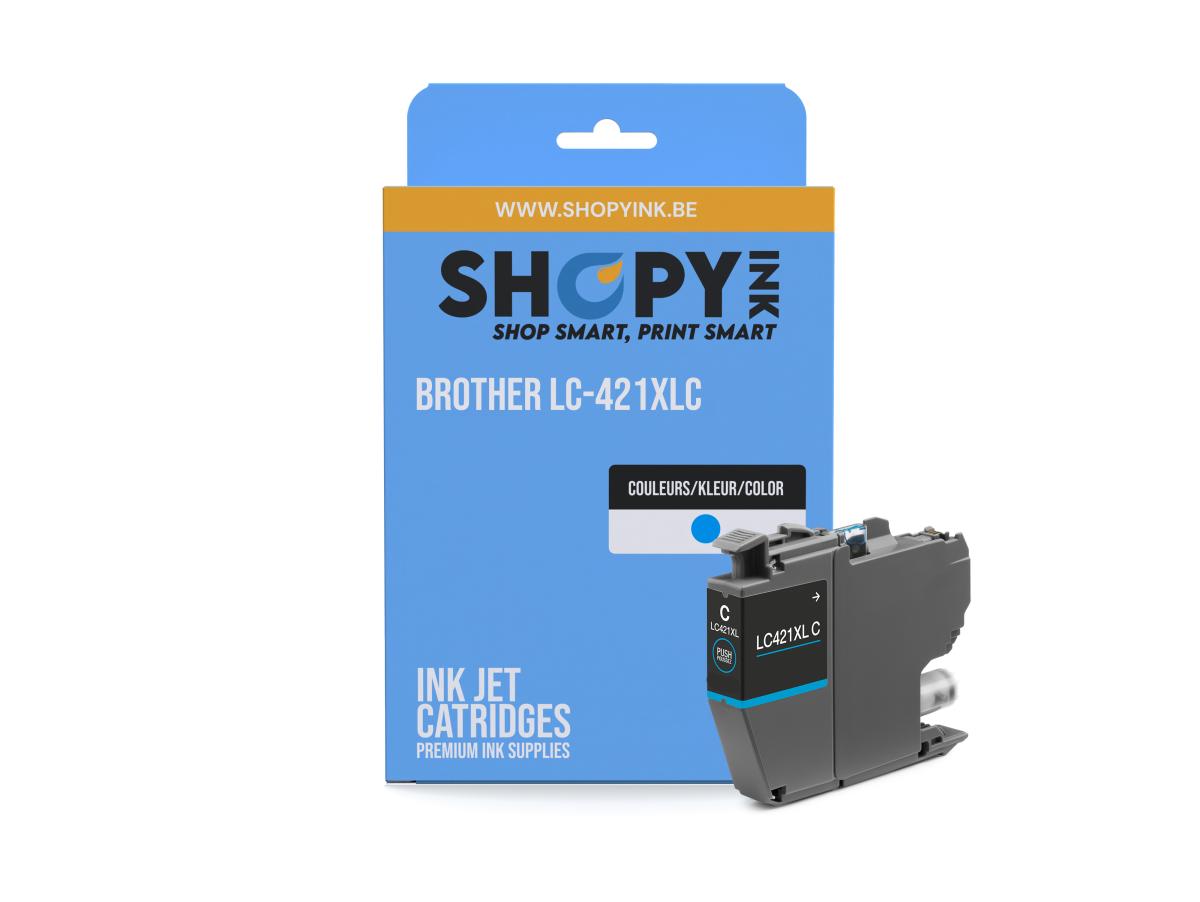Brother 421 Cyaan – Brother 421 (LC-421XLC) – Inktcartridge Cyaan Compatibel – ShopyInk België