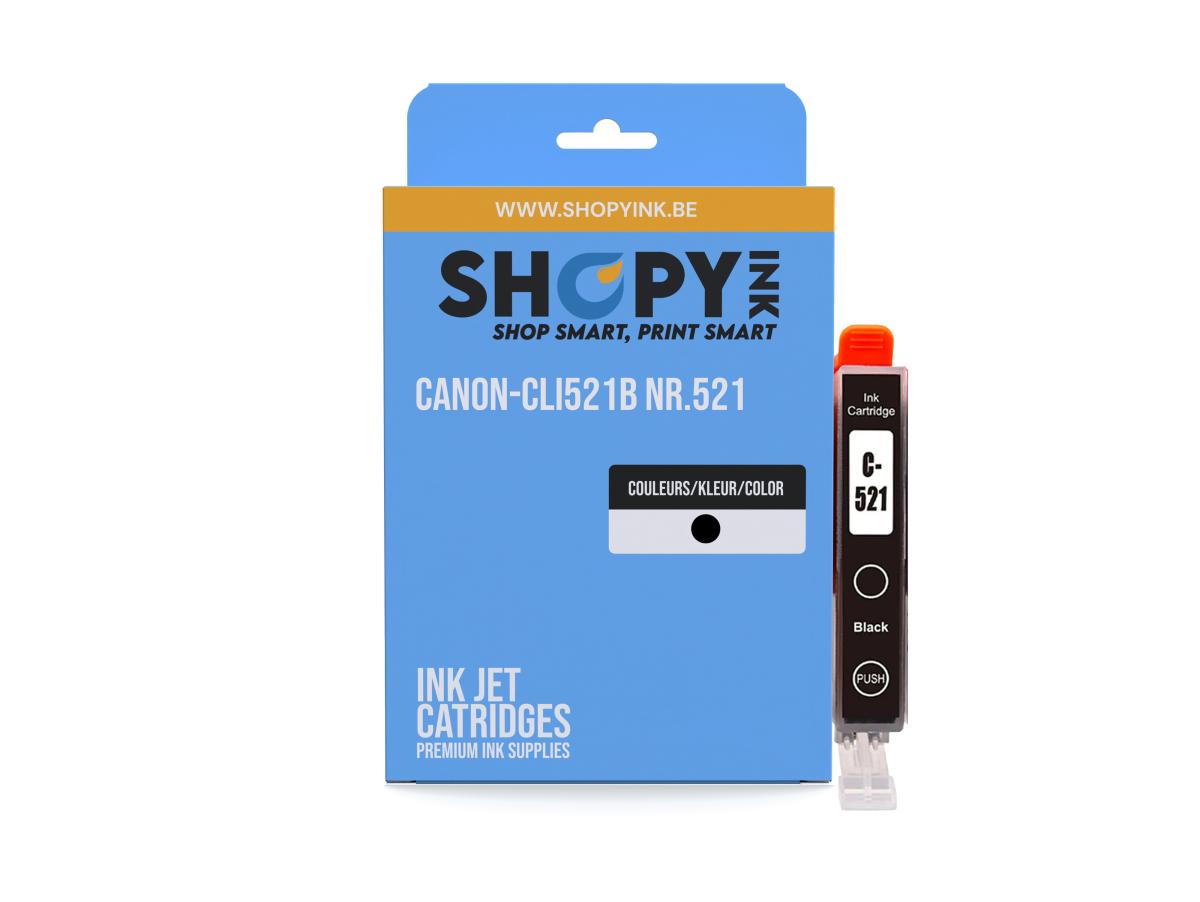 Canon CLI-521 Zwart – Canon CLI-521 (CLI-521BK) – Inktcartridge Zwart Compatibel – ShopyInk België