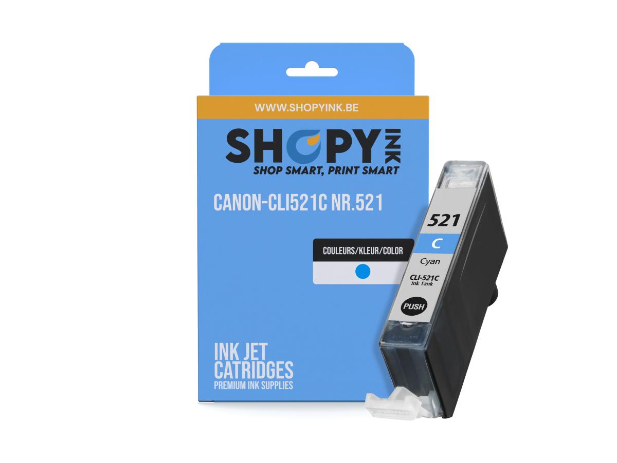 Canon CLI-521 Cyaan – Canon CLI-521 (CLI-521C) – Inktcartridge Cyaan Compatibel – ShopyInk België