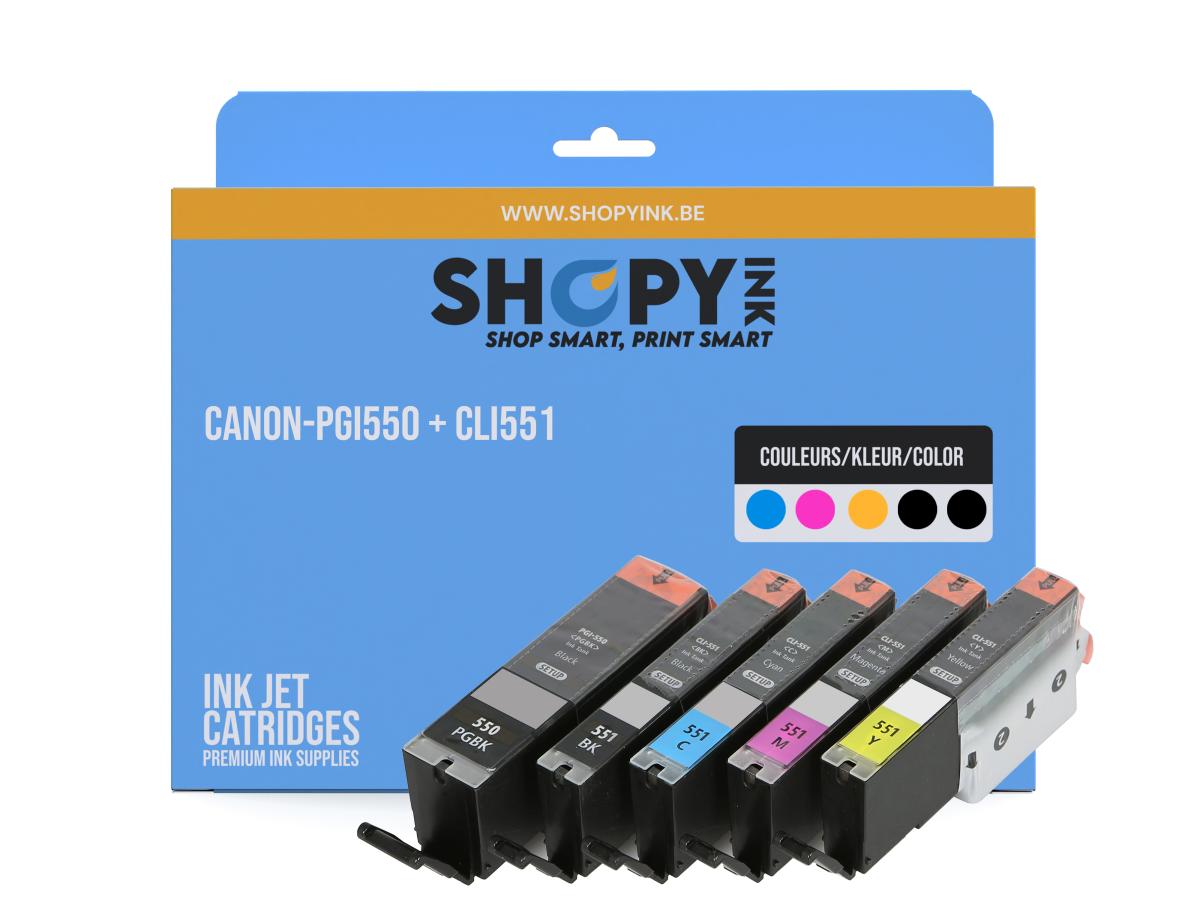 Canon PGI-550 Pack – Canon PGI-550 (PGI550+CLI551) – Inktcartridge Pack Compatibel – ShopyInk België