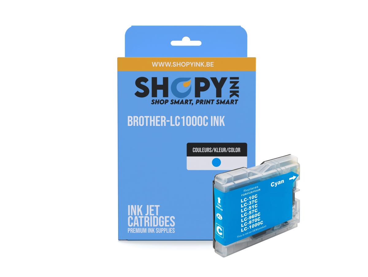 Brother LC-1000 Cyaan – Brother LC-1000 (LC-1000C) – Inktcartridge Cyaan Compatibel – ShopyInk België