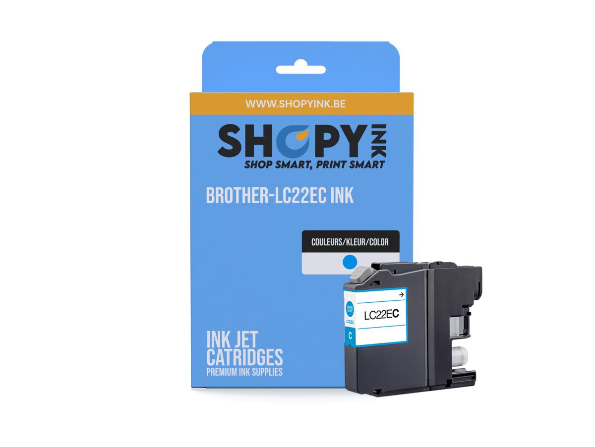 Brother LC-22 Cyaan – Brother LC-22E (LC-22EC) – Inktcartridge Cyaan Compatibel – ShopyInk België