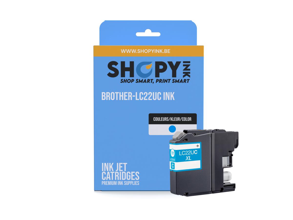 Brother LC-22 Cyaan – Brother LC-22U (LC-22UC) – Inktcartridge Cyaan Compatibel – ShopyInk België